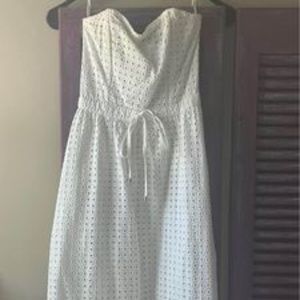 Strapless White Sundress